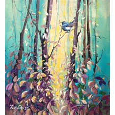 Zohaib Rind, 14 x 16 Inch, Acrylic on Canvas, Calligraphy Painting, AC-ZR-361